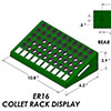 ER16 / SK10 50 Piece Metal Collet Tray - MariTool Green