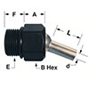 M12 X 1.75 Thread With .11" ID x 0.0" L JetBolt Coolant Nozzle 5 pack