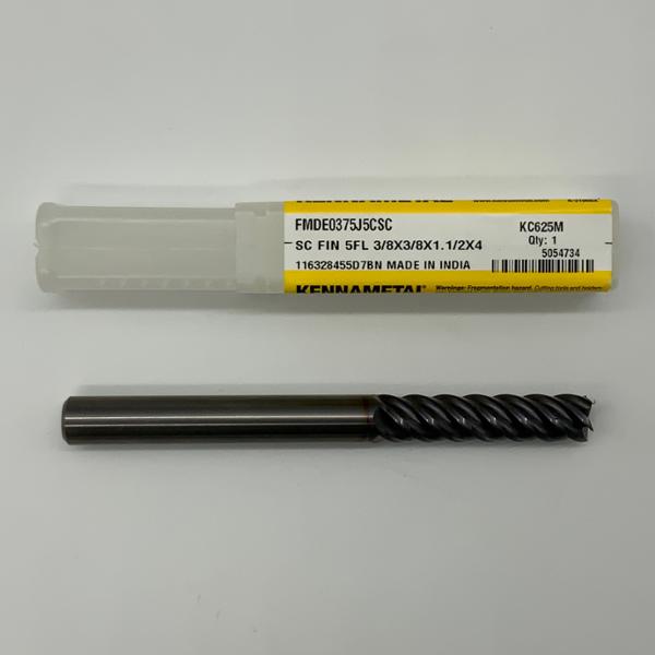 Kennametal Solid Carbide 5 Flute Endmill .3750 (3/8”) Cutting Dia X 1.50 Flute Length