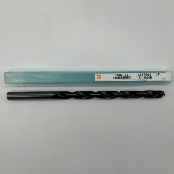 OSG Solid Carbide 2 Flute Drill .4375 (7/16) Cutting Dia X 5.66 Flute Length Coolant Thru