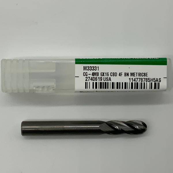 Widia Solid Carbide 4 Flute Ball Endmill .2362 (6mm) Cutting Dia X .63 Flute Length