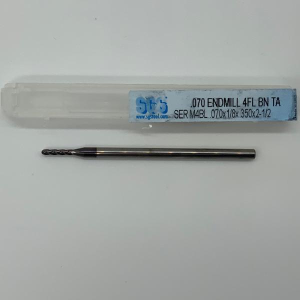 SGS Solid Carbide 4 Flute Ball Endmill .070 Cutting Dia X .350 Flute Length