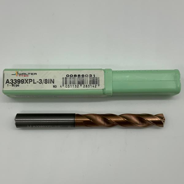 Walter Solid Carbide 2 Flute Drill .3750 (3/8”) Cutting Dia X 2.0 Flute Length Coolant Thru