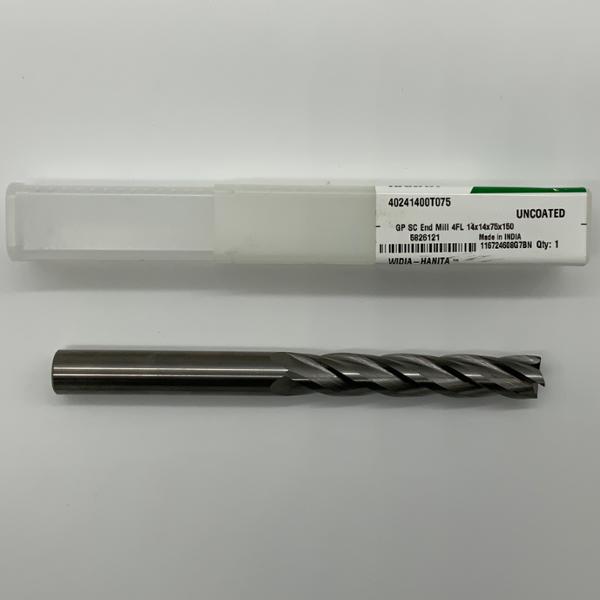 Widia Solid Carbide 4 Flute Endmill .5512 (14mm) Cutting Dia X 2.95 Flute Length With .015 Corner Chamfer