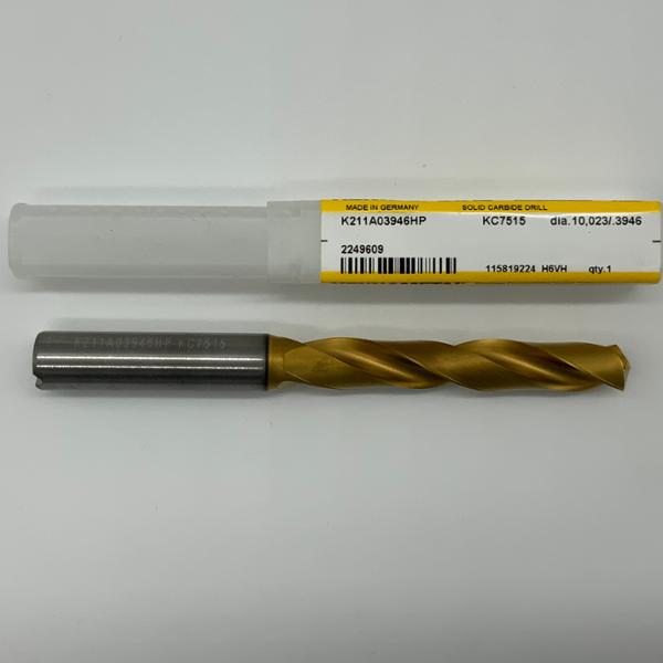 Kennametal Solid Carbide 2 Flute Drill .3946 (10.023mm) Cutting Dia X 2.40 Flute Length Coolant Thru