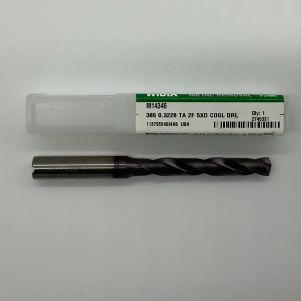 Widia Solid Carbide 2 Flute Drill .3228 (8.2mm) Cutting Dia X 2.25 Flute Length Coolant Thru