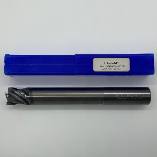 MariTool Solid Carbide Necked 4 Flute Endmill 1.000 Cutting Dia X 1.13 Flute Length With .030 Corner Radius