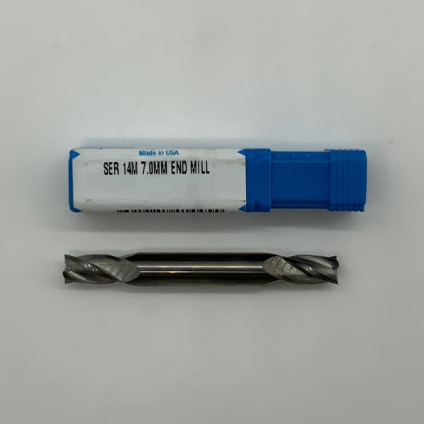 SGS Solid Carbide Double Ended 4 Flute Endmill .2756 (7mm) Cutting Dia X 12mm Flute Length