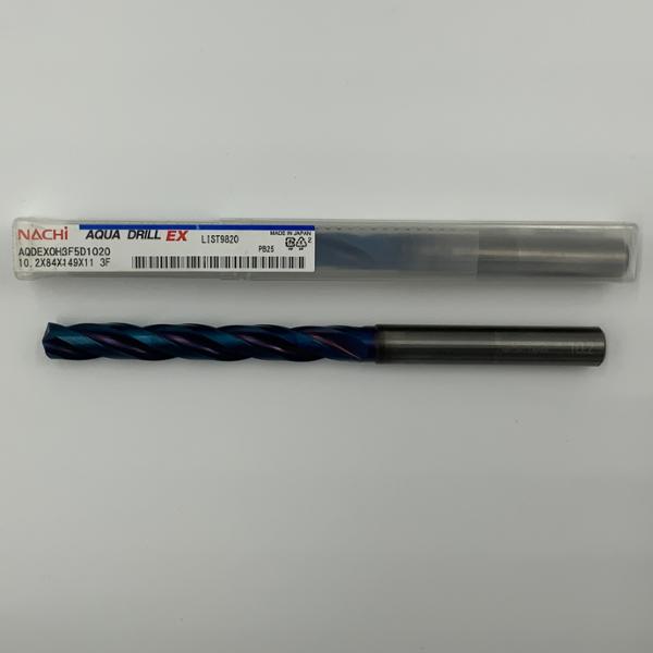 Nachi Solid Carbide 3 Flute Drill .4016 (10.2mm) Cutting Dia X 3.31 Flute Length Coolant Thru