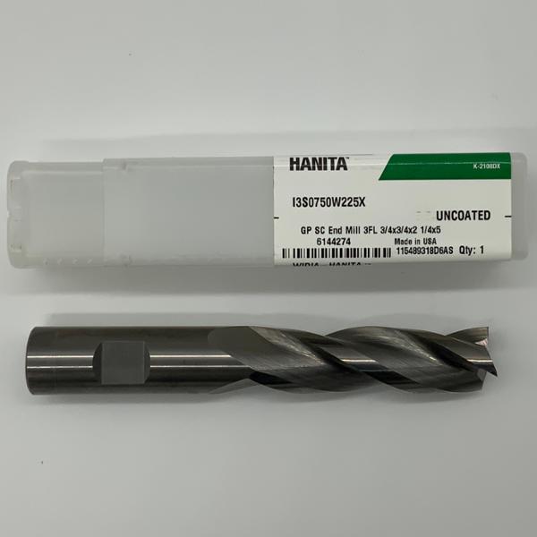 Widia Solid Carbide 3 Flute Endmill .7500 (3/4”) Cutting Dia X 2.25 Flute Length