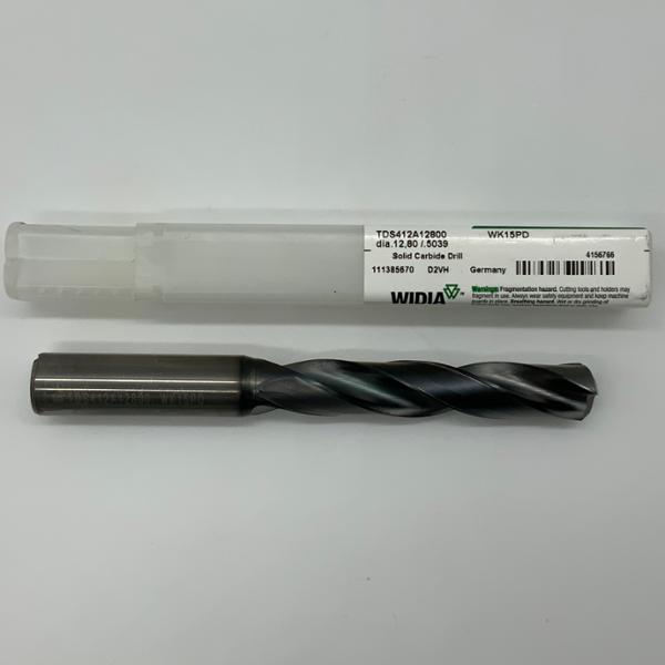 Widia Solid Carbide 2 Flute Drill .5039 (12.8mm) Cutting Dia X 2.66 Flute Length Coolant Thru