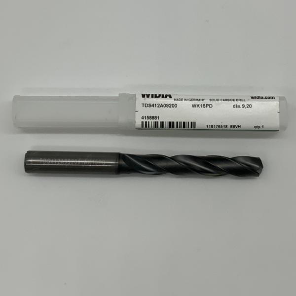 Widia Solid Carbide 2 Flute Drill .3622 (9.2mm) Cutting Dia X 2.16 Flute Length Coolant Thru