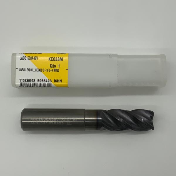 Kennametal Solid Carbide Necked 4 Flute Variable Endmill .6299 (16mm) Cutting Dia X 1.20 Flute Length With .02 Corner Chamfer