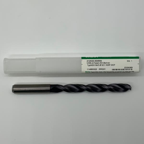 Widia Solid Carbide 2 Flute Drill .3740 (9.5mm) Cutting Dia X 3.15 Flute Length Coolant Thru