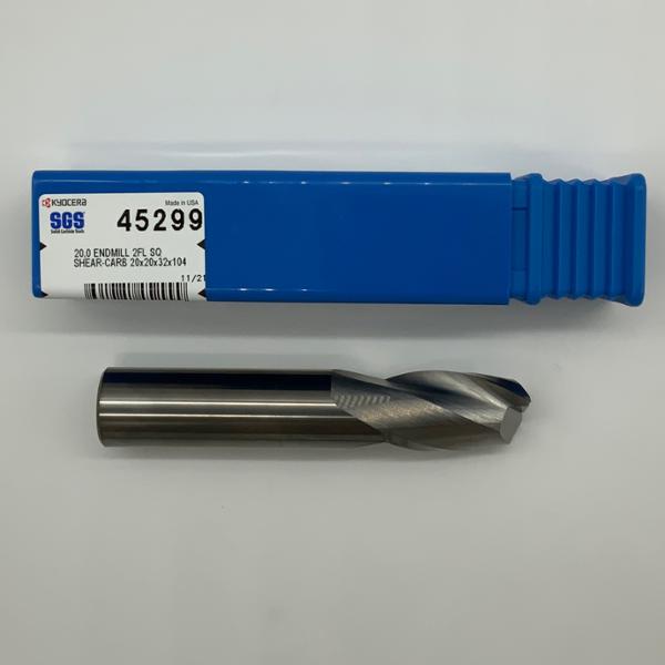 Kyocera Solid Carbide 2 Flute Endmill .7874 (20mm) Cutting Dia X 32mm Flute Length