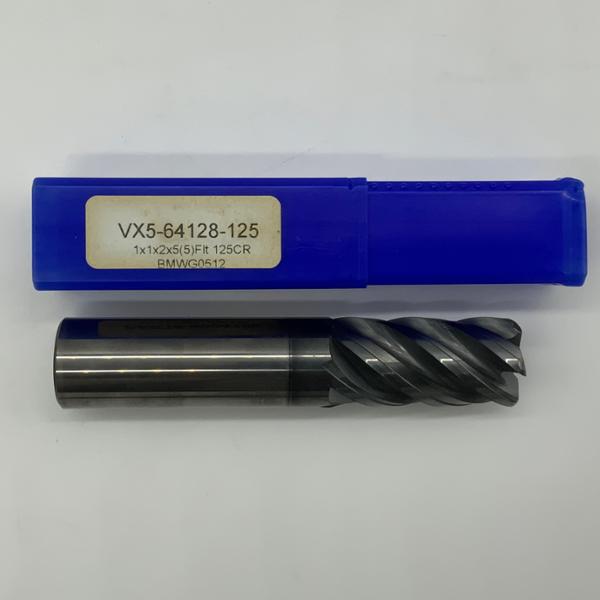 MariTool Solid Carbide 5 Flute Endmill 1.000 Cutting Dia X 2.0 Flute Length With .125” Corner Radius