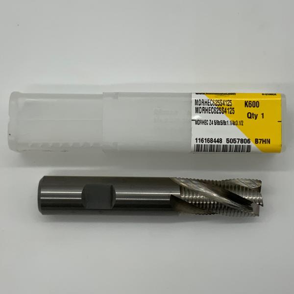 Kennametal Solid Carbide 4 Flute Roughing Endmill .6250 (5/8”) Cutting Dia X 1.25 Flute Length