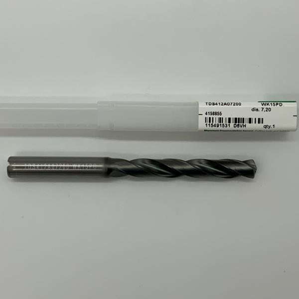 Widia Solid Carbide 2 Flute Drill .2835 (7.2mm) Cutting Dia X 1.94 Flute Length Coolant Thru