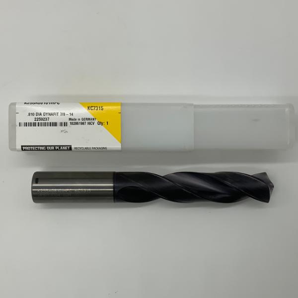 Kennametal Solid Carbide 2 Flute Drill .8100 (20.35mm) Cutting Dia X 3.5 Flute Length Coolant Thru