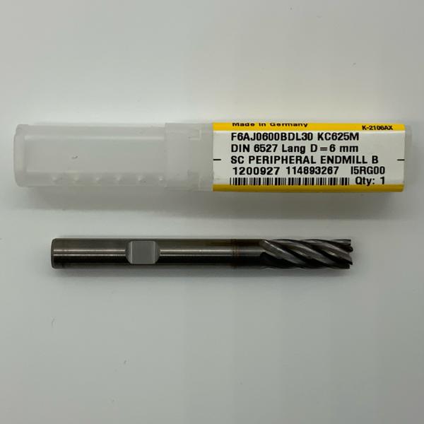 Kennametal Solid Carbide 6 Flute Endmill .2362 (6mm) Cutting Dia X .58 Flute Length