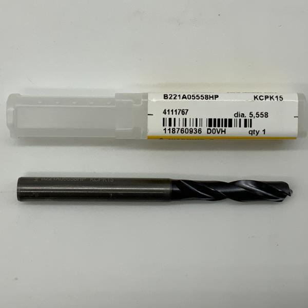 Kennametal Solid Carbide 2 Flute Drill .2188 (7/32”) Cutting Dia X .94 Flute Length