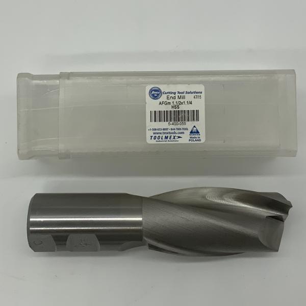 ToolMex HSS 2 Flute Endmill 1.500 (1-1/2) Cutting Dia X 3.0 Flute Length With 1.250 Shank