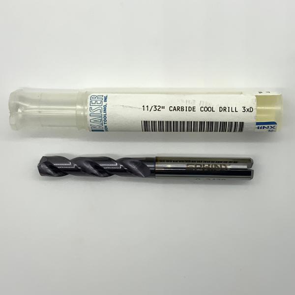 Sphinx Solid Carbide 2 Flute Drill .3438 (11/32”) Cutting Dia X 1.56 Flute Length Coolant Thru