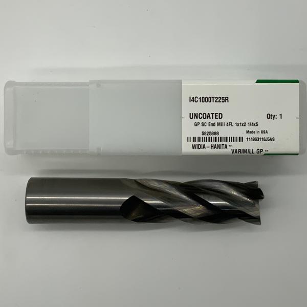 Widia Solid Carbide 4 Flute Endmill 1.000 (25.4mm) Cutting Dia X 2.25 Flute Length With .02 Corner Chamfer