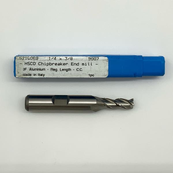 Union Butterfield Cobalt 3 Flute Chipbreaker Endmill .2500 (1/4”) Cutting Dia X .65 Flute Length