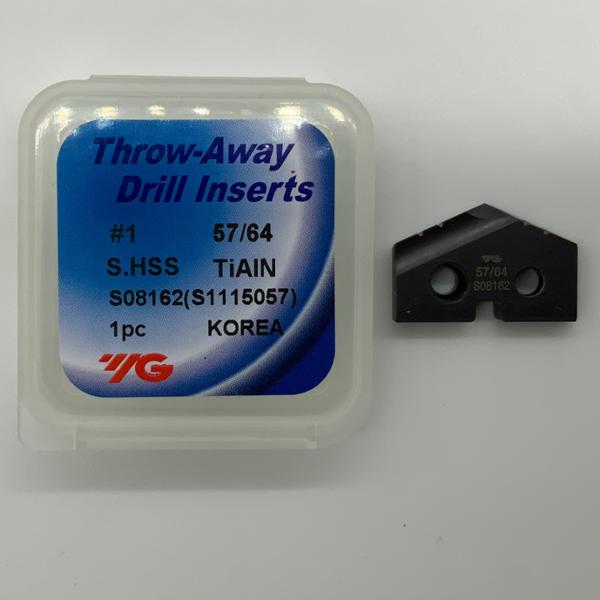 YG-1 57/64 SPADE DRILL INSERT #1 BODY S08162 HSS TIALN