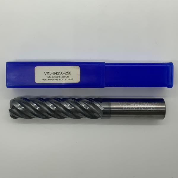 MariTool Solid Carbide 5 Flute Endmill 1.000 Cutting Dia X 4.0 Flute Length With .250” Corner Radius