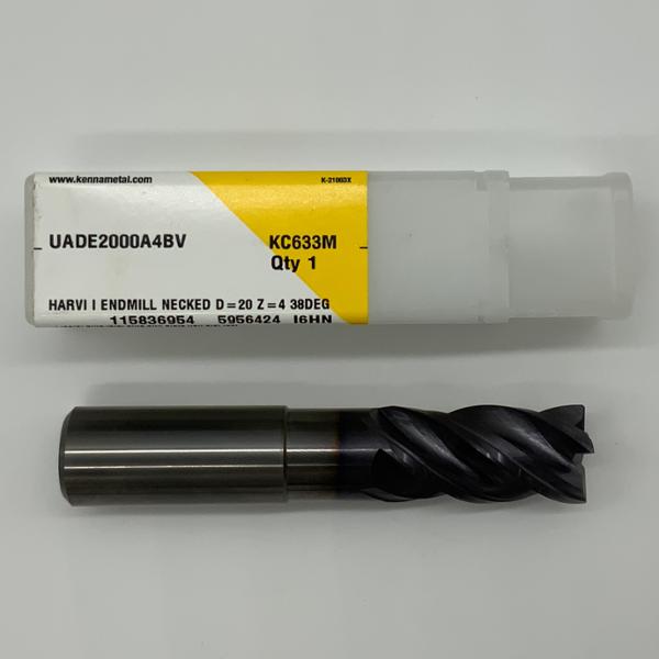 Kennametal Solid Carbide Necked 4 Flute Endmill .7874 (20mm) Cutting Dia X 1.50 Flute Length With .015” Corner Chamfer