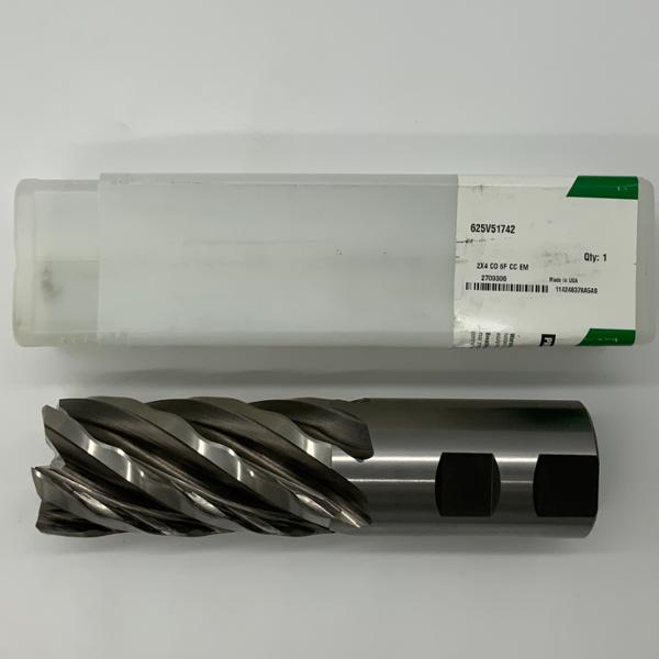 Widia HSS 6 Flute Roughing Endmill 2.000 Cutting Dia X 4.0 Flute Length With .06 Corner Chamfer