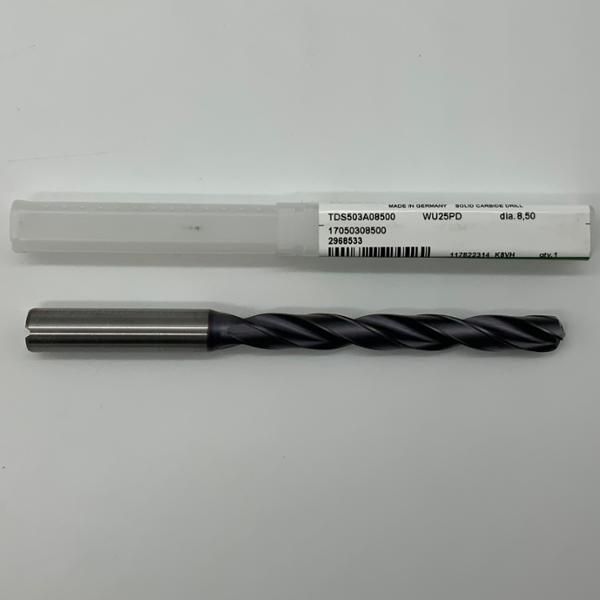 Widia Solid Carbide 2 Flute Drill .3346 (8.5mm) Cutting Dia X 2.88 Flute Length Coolant Thru