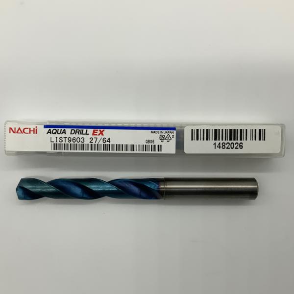 Nachi Solid Carbide 2 Flute Drill .4219 (27/64) Cutting Dia x 2.68 Flute Length