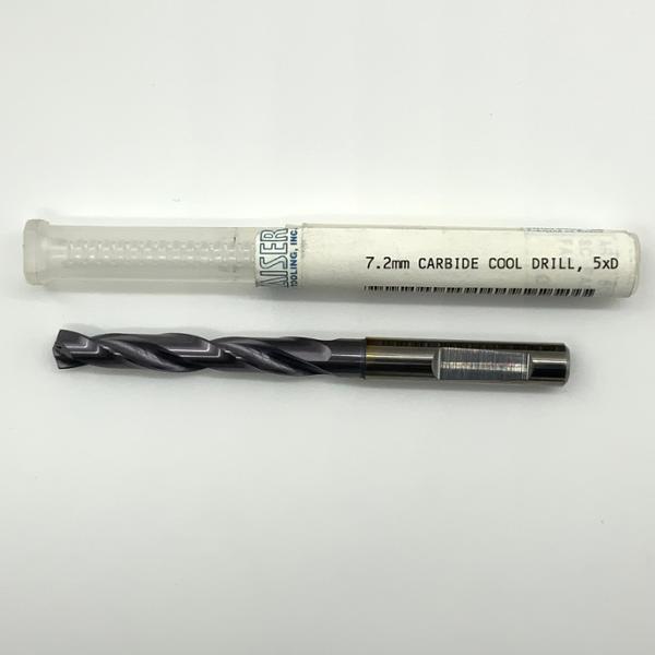 Sphinx Solid Carbide 2 Flute Drill .2835 (7.2mm) Cutting Dia X 1.68 Flute Length Coolant Thru