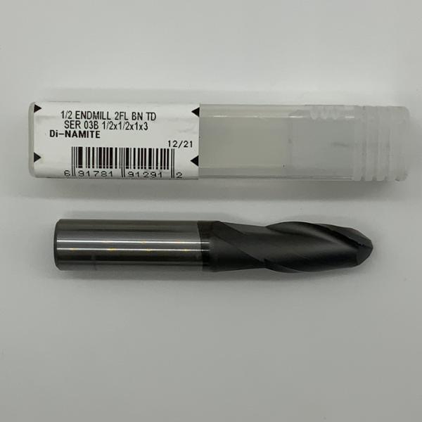 Kyocera Solid Carbide 2 Flute Ball Endmill .5000 (1/2) Cutting Dia X 1.0 Flute Length