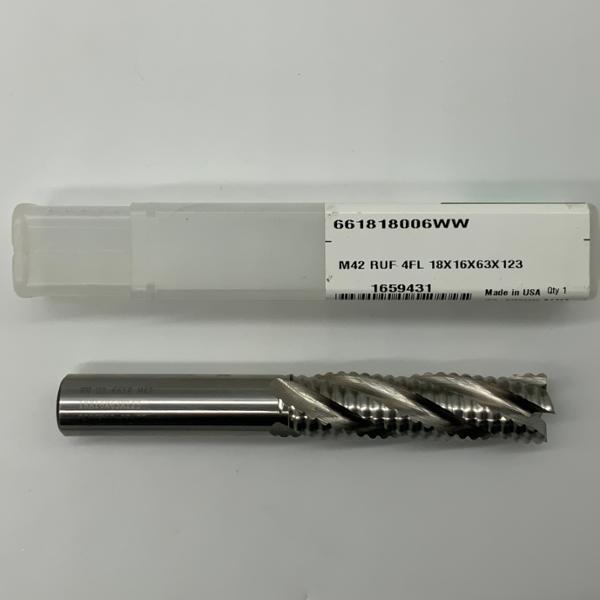 Widia M42 HSS 4 Flute Roughing Endmill .7087 (18mm) Cutting Dia X 2.48 Flute Length