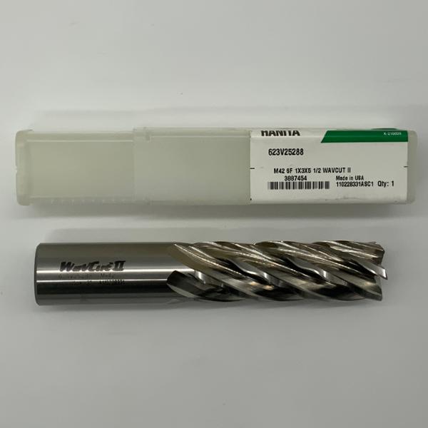 Widia M42 HSS 6 Flute Roughing Endmill 1.000 (25.4mm) Cutting Dia X 3.0 Flute Length With .06 Corner Radius Wavcut