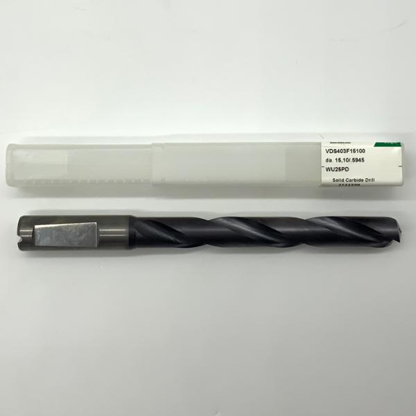 Widia Solid Carbide 2 Flute Drill .5945 (15.1mm) Cutting Dia X 4.35 Flute Length Coolant Thru