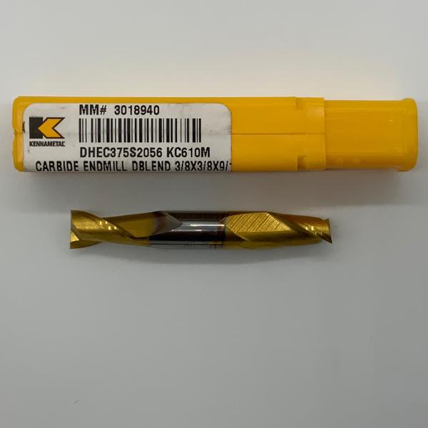 Kennametal Solid Carbide Double Ended 2 Flute Endmill .3750 (3/8) Cutting Dia X .56 Flute Length