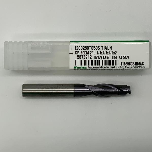 Widia Solid Carbide 2 Flute Endmill .250 (1/4) Cutting Dia X .50 Flute Length With .020 Corner Chamfer