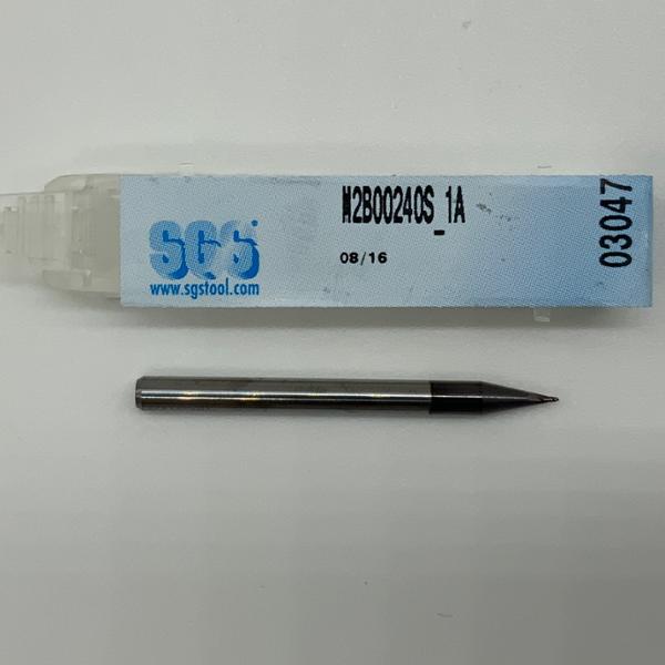 SGS Solid Carbide 2 Flute Ball Endmill .023 Cutting Dia X .035 Flute Length