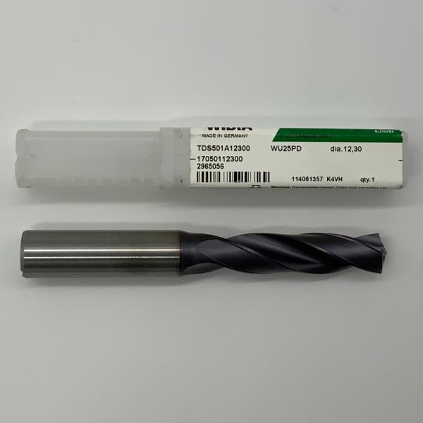 Widia Solid Carbide 2 Flute Drill .4843 (12.3mm) Cutting Dia X 2.0 Flute Length Coolant Thru