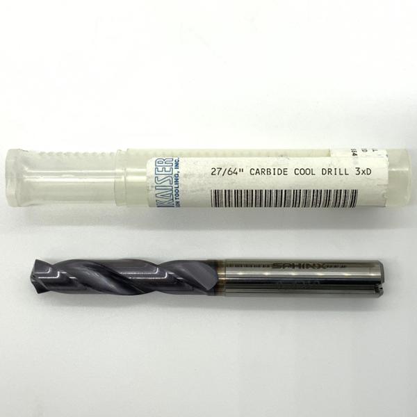 Sphinx Solid Carbide 2 Flute Drill .4219 (27/64”) Cutting Dia X 1.73 Flute Length Coolant Thru