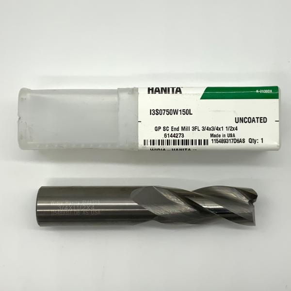 Widia Solid Carbide 3 Flute Endmill .7500 (3/4”) Cutting Dia X 1.50 Flute Length