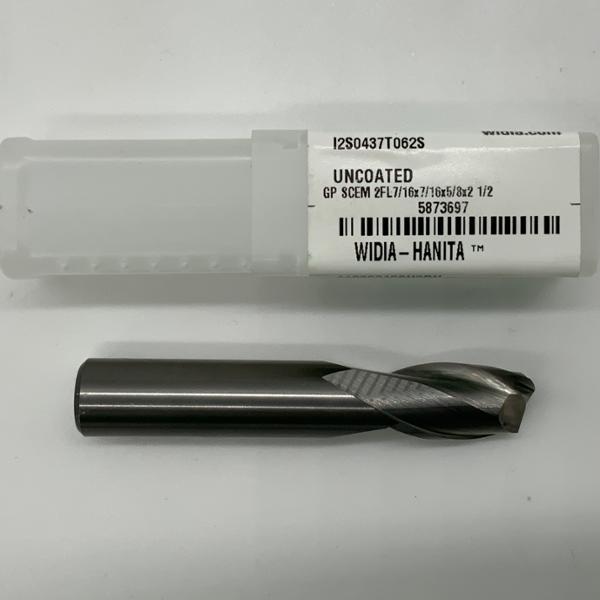 Widia Solid Carbide 2 Flute Endmill .4375 (7/16) Cutting Dia X .63 Flute Length