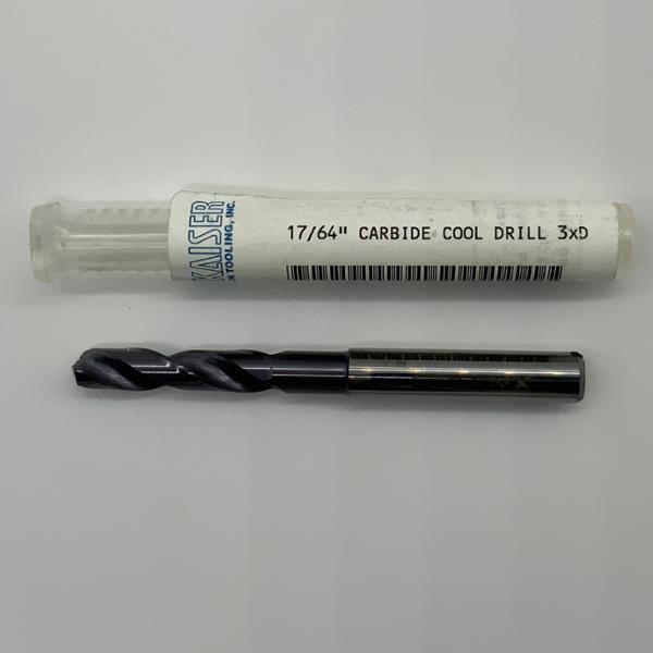 Sphinx Solid Carbide 2 Flute Drill .2656 (17/64”) Cutting Dia X 1.06 Flute Length Coolant Thru