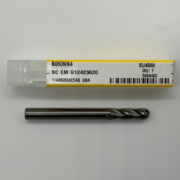 Kennametal Solid Carbide 4 Flute Ball Endmill .2362 (6.0mm) Cutting Dia X .79 Flute Length