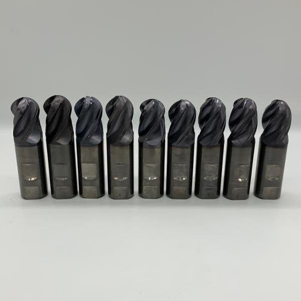 Hanita Solid Carbide 4 Flute Ball Endmill 1.000 Cutting Dia X  1.20 Flute Length Lot of 9